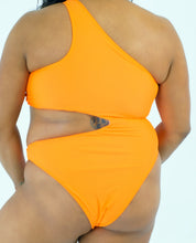 Load image into Gallery viewer, HCM Plus Size Orange Cutout One Piece