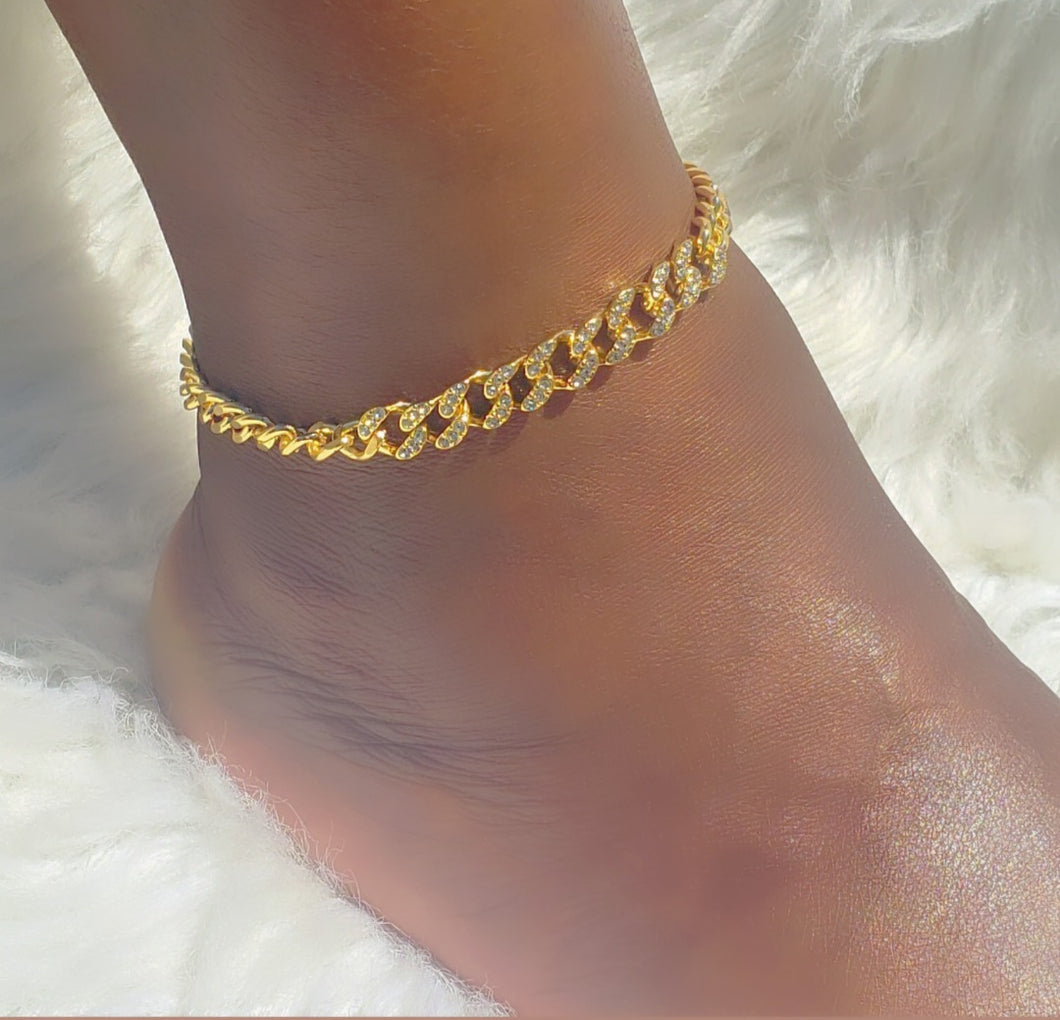 Glam Cuban Link Anklet