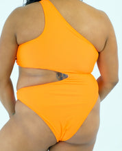 Load image into Gallery viewer, HCM Plus Size Orange Cutout One Piece
